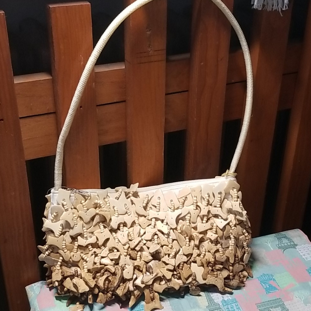 VTG Zan Of California Handbag Wood Details - Picture 2 of 6